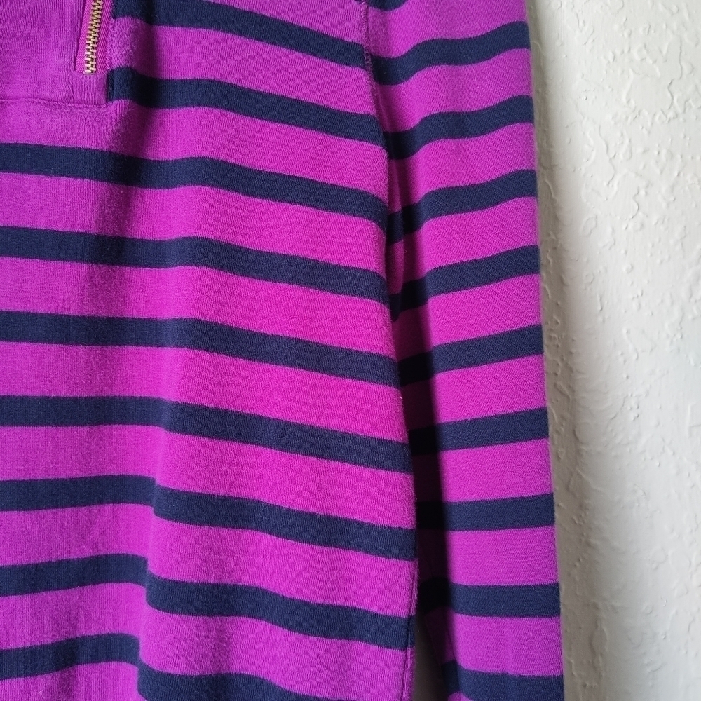 Lauren Ralph Lauren Women's Long Sleeves with Stripes Top Purple & Black size L - Picture 7 of 11
